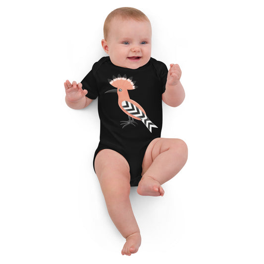100 % Organic cotton baby bodysuit 🍃 Hoopoe Bird
