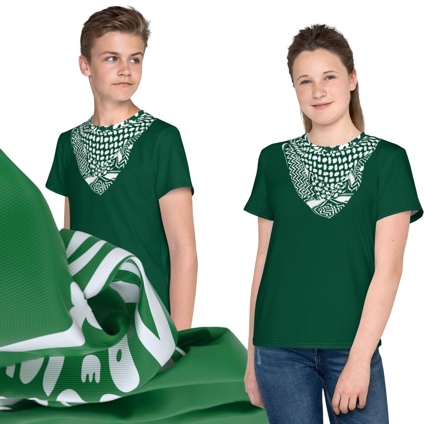 Saudi National Day Keffiyeh Unisex Youth crew neck t-shirt