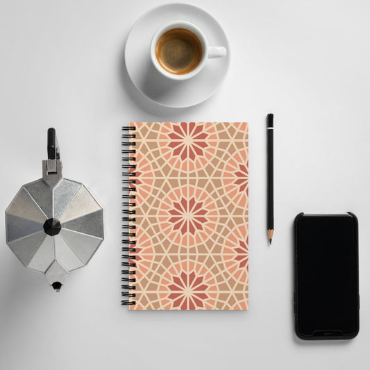 Spiral notebook - Geometric Star 2 - Cocoa and Cream