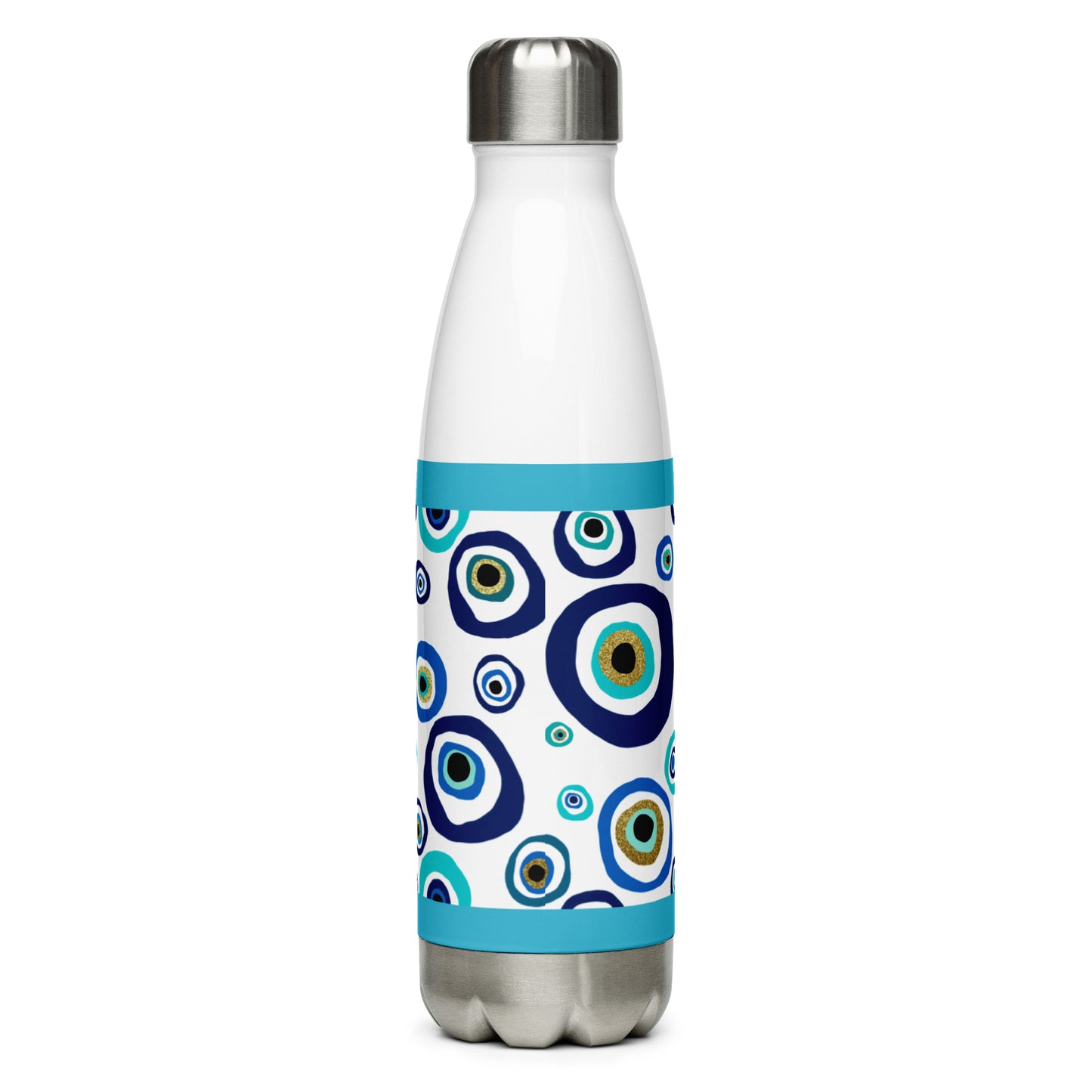 Stainless Steel Water Bottle - Nazar Evil Eye Amulet