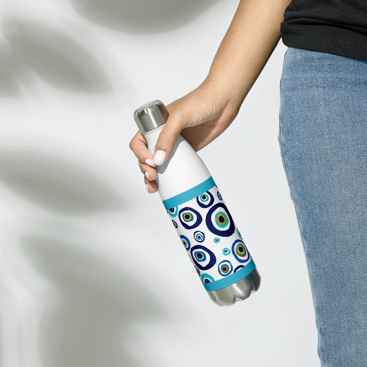 Stainless Steel Water Bottle - Nazar Evil Eye Amulet