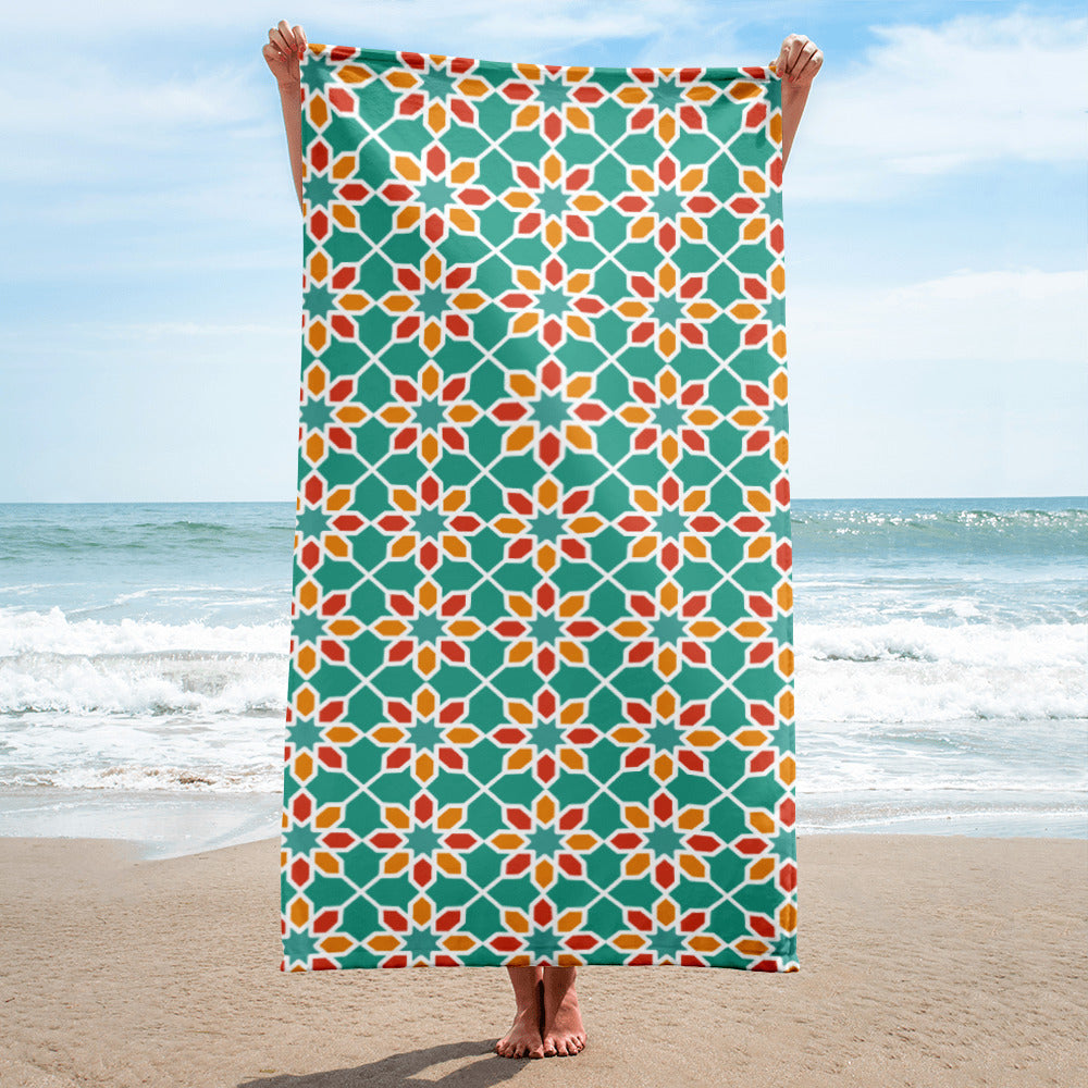 Towel - Geometric Desert Daisy in Aqua