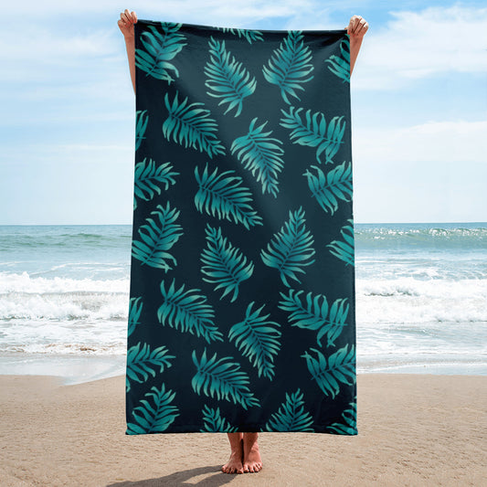 Towel - Palm Leaves in Blue Ombre