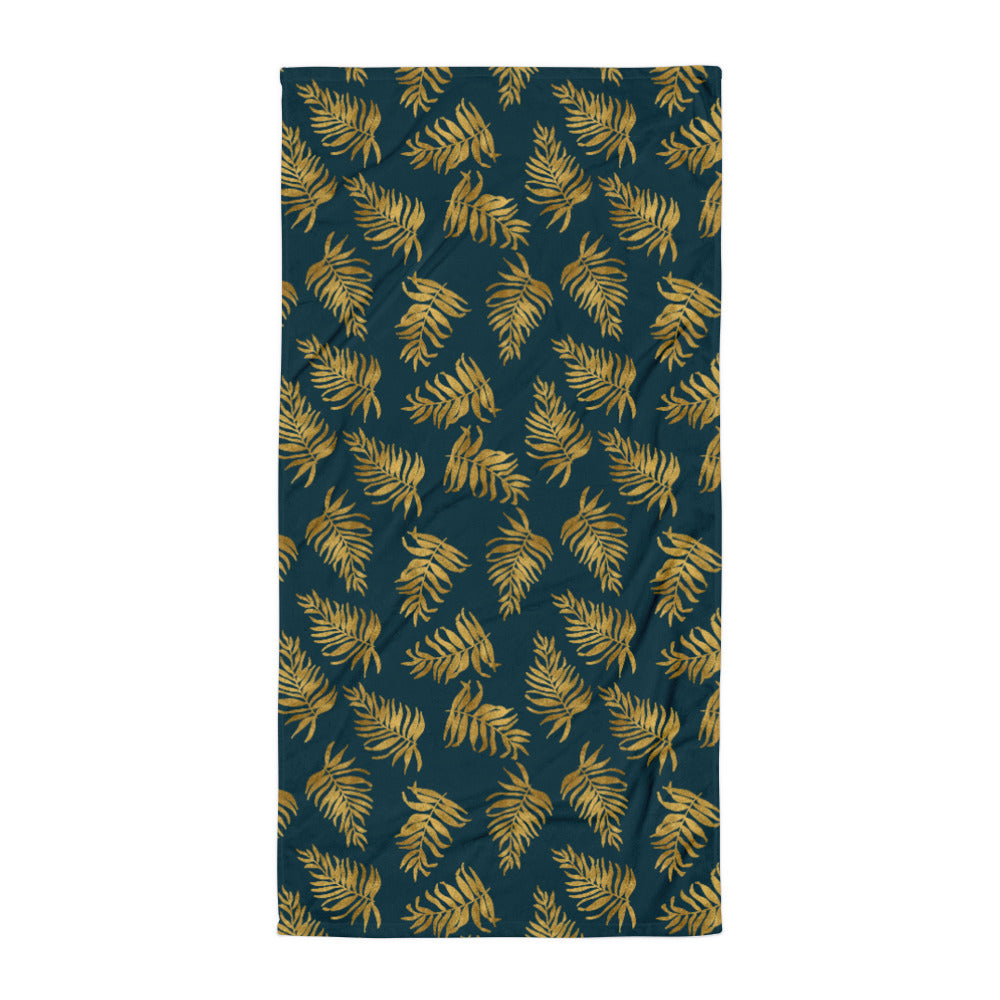 Towel - Palm Leaves in Slate and Gold