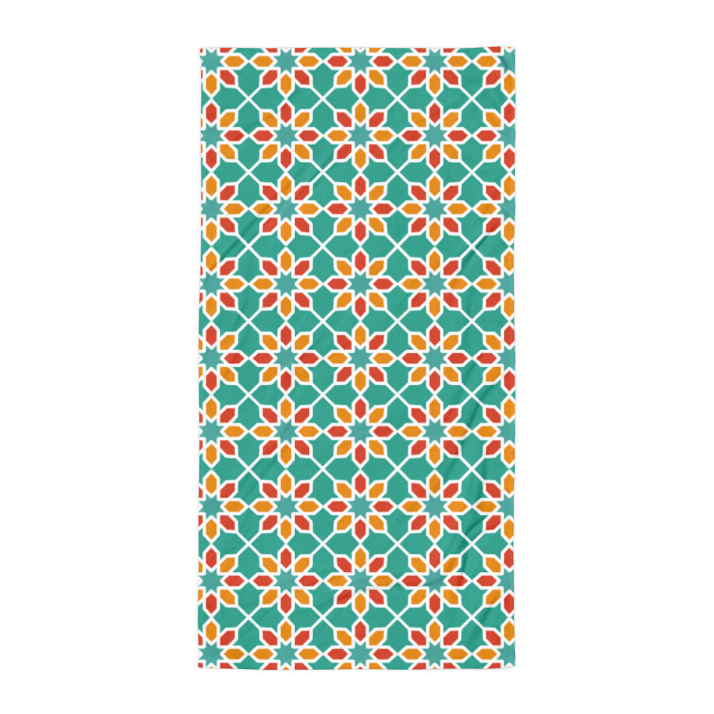 Towel - Geometric Desert Daisy in Aqua