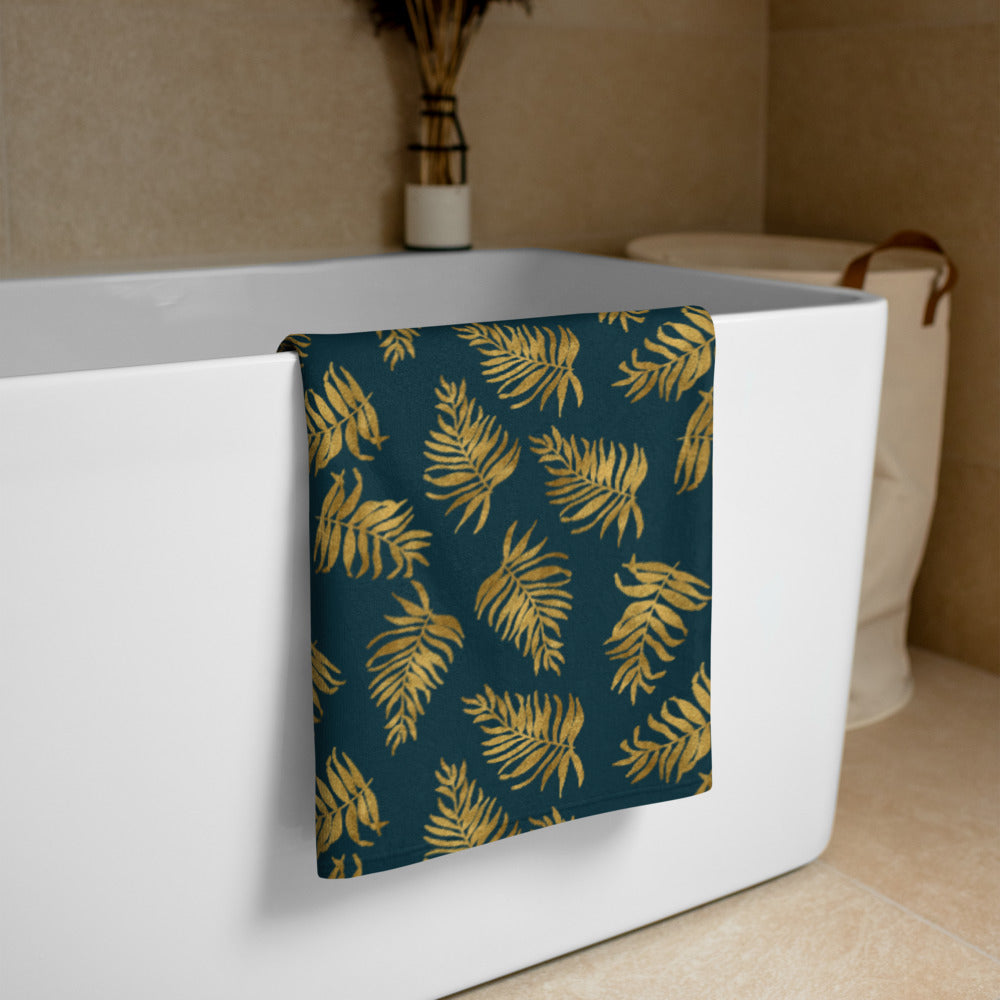 Towel - Palm Leaves in Slate and Gold