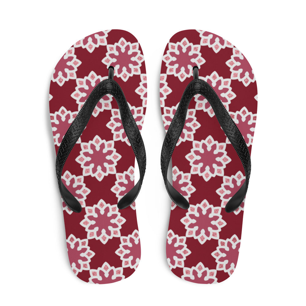 Flip-Flops - Arabesque Flower in Rouge