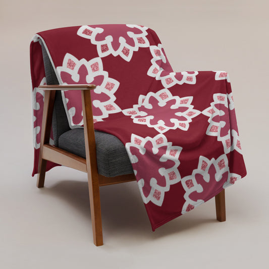 Throw Blanket - Arabesque Flower in Rouge