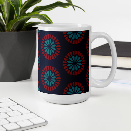 White glossy mug - Geometric Sea Star