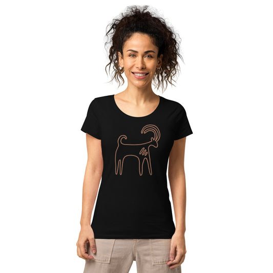 Women’s 100% Organic Cotton t-shirt  🍃 Nubian Ibex Petroglyph