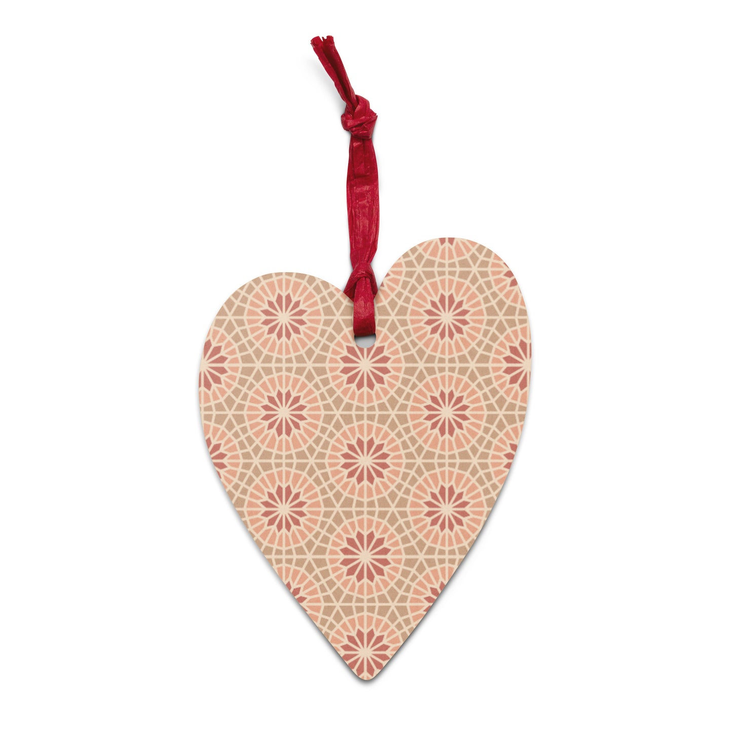 Wooden Holiday Ornaments - Geometric Star in Cocoa and Cream