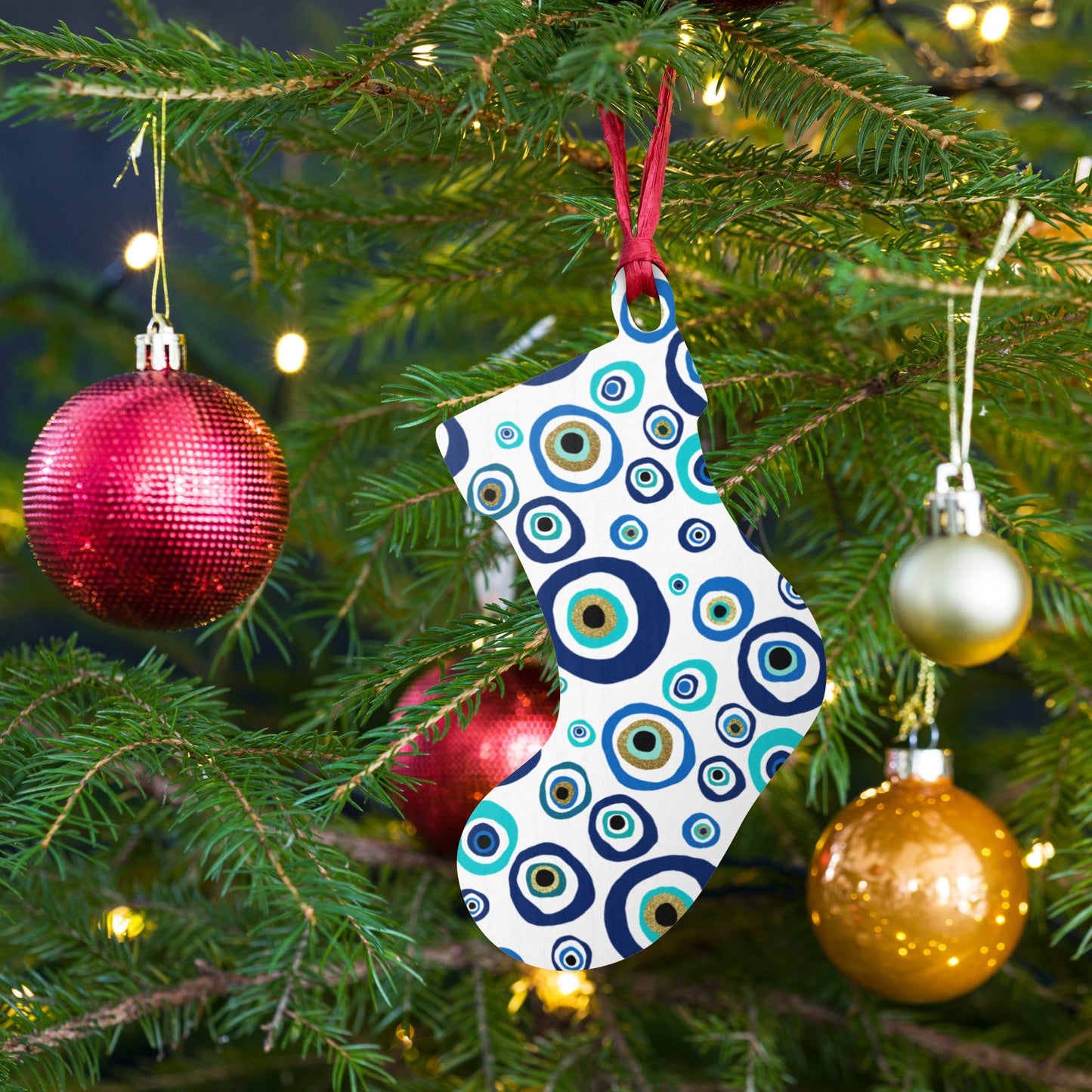 Wooden Holiday Ornaments - Nazar Evil Eye Amulet